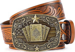 Ceinture homme en cuir gravé — motif western, pour jean — coloris