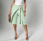 Jupe-culotte portefeuille à ceinture à nouer — coloris