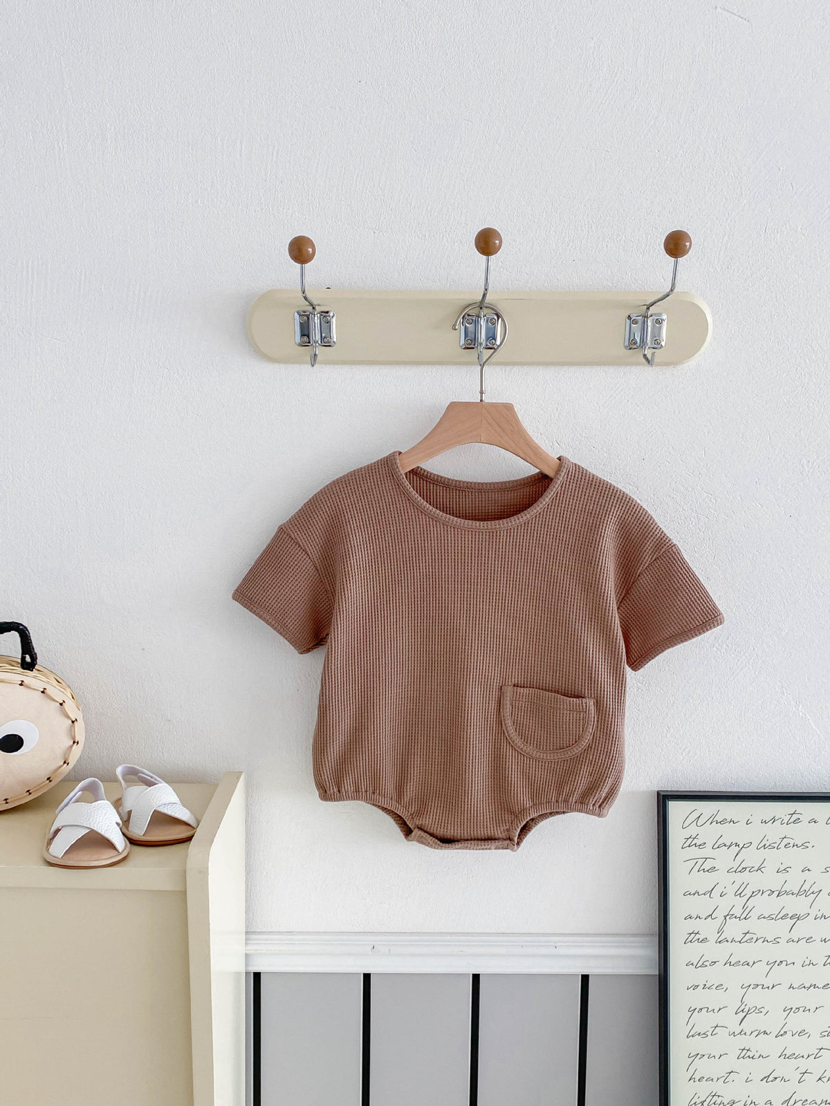 Body bébé en maille gaufrée — manches courtes — coloris