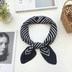 Carré 70 × 70 cm imprimé rayé — foulard et bandeau, 4 coloris