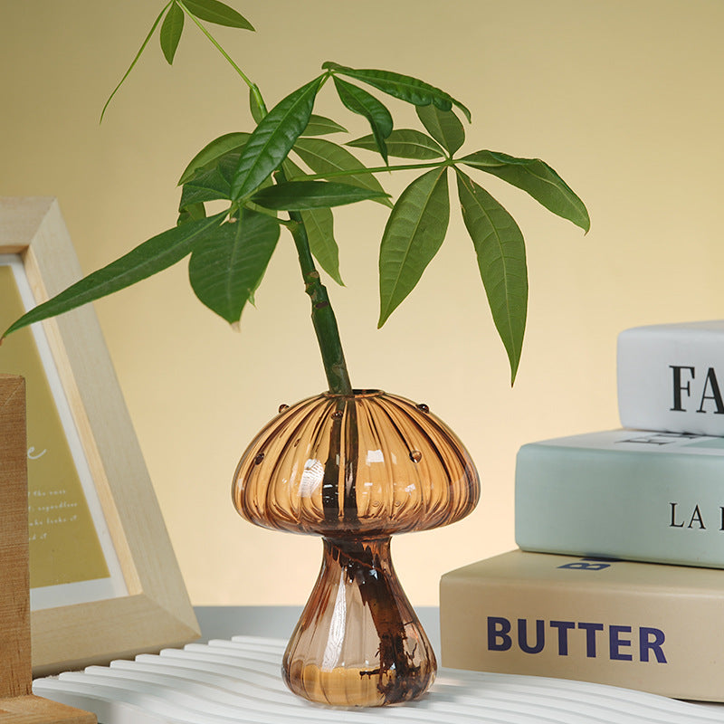 Vase champignon en verre borosilicate soufflé