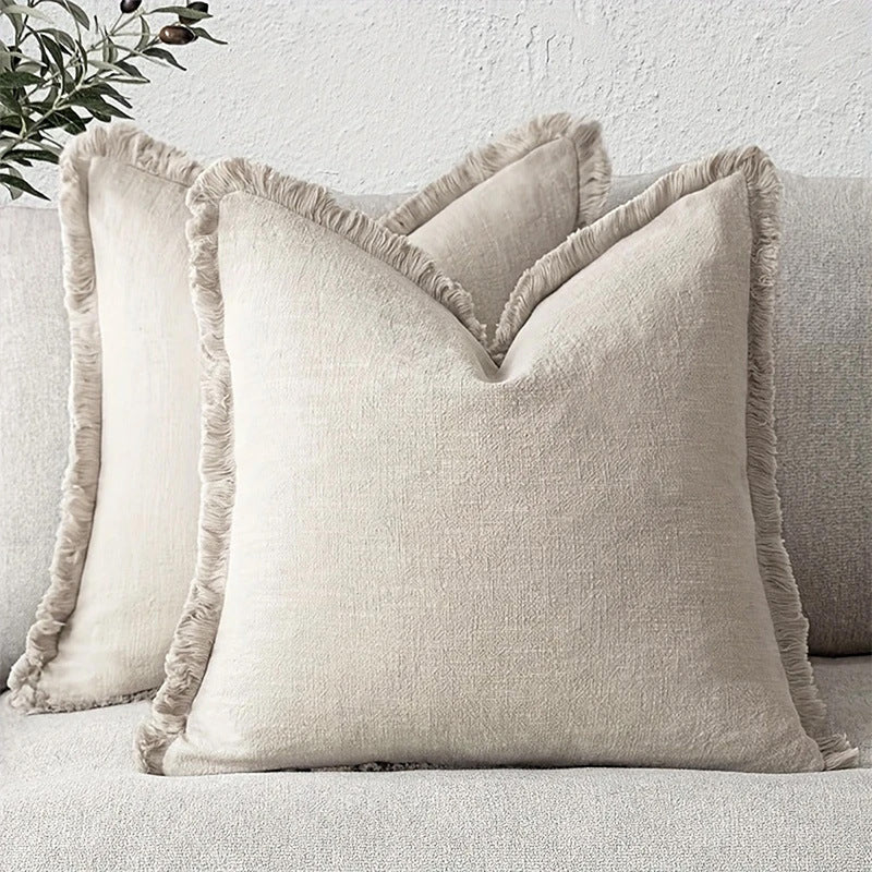 Housse de coussin à franges, coton bohème — coloris