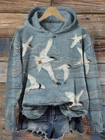 Sweat à capuche léger à imprimé japonais — baleine, chats, v — coloris