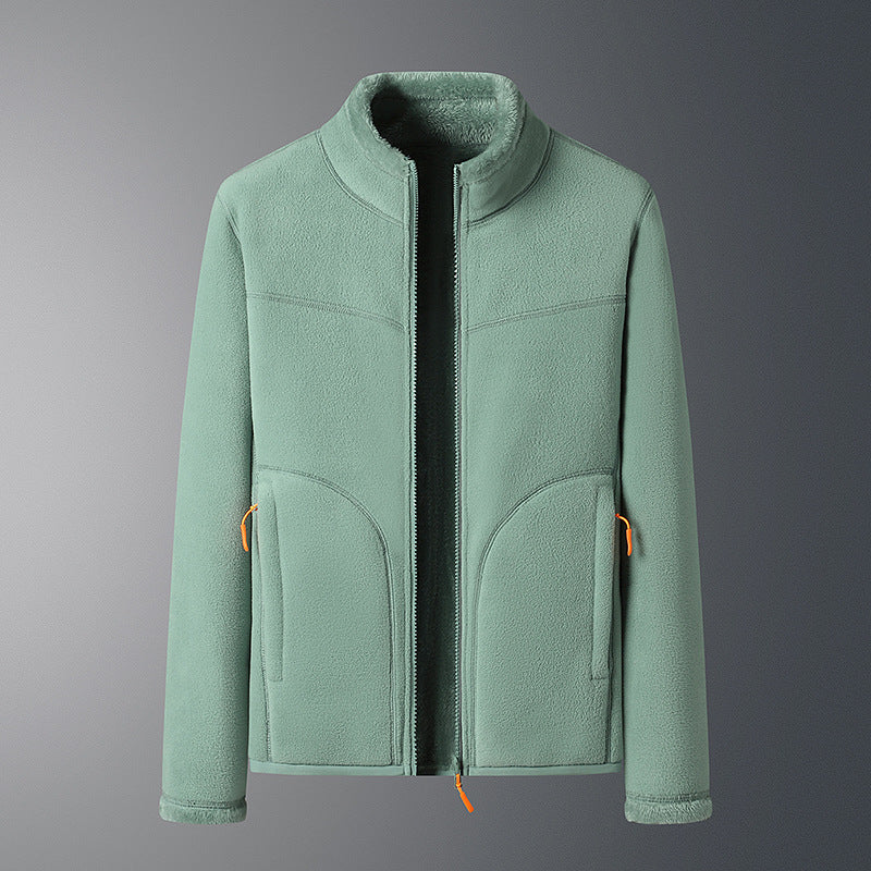 Polaire zippée à col montant, deux faces — coloris