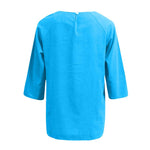 Blouse ample à col rond et manches trois-quarts — coupe trap — coloris