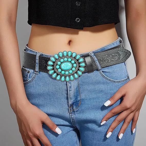 Ceinture en cuir sculpté — motif bohème, homme et femme