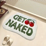 Tapis de bain à bord découpé — lettres et cerises