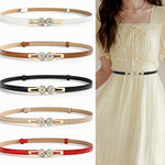Ceinture fine à fleur sertie de strass — réglable