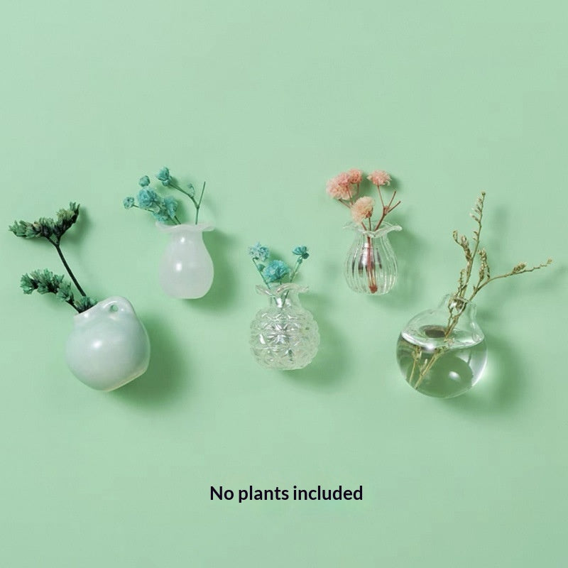 Mini vases magnétiques en céramique, lot de cinq — coloris