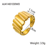 Bague matelassée en acier titane — motif losange