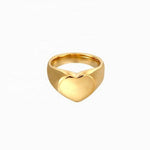 Bague cœur en acier inoxydable plaqué or 18 carats
