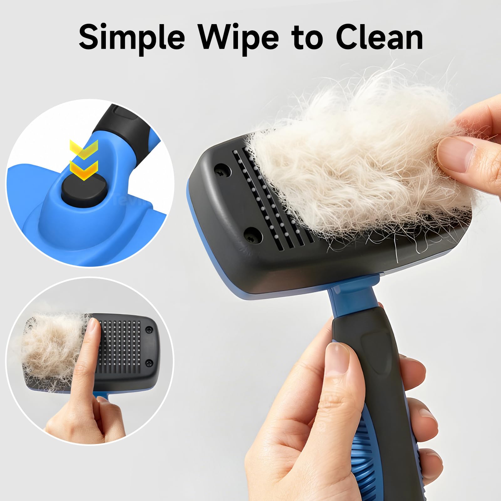 Brosse auto-nettoyante pour chien et chat — poils rétractables