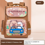 Cartable primaire à motif capybara — petit ou grand format — coloris