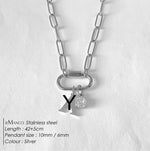 Collier lettre à personnaliser — initiale A à Z, acier inoxy — coloris