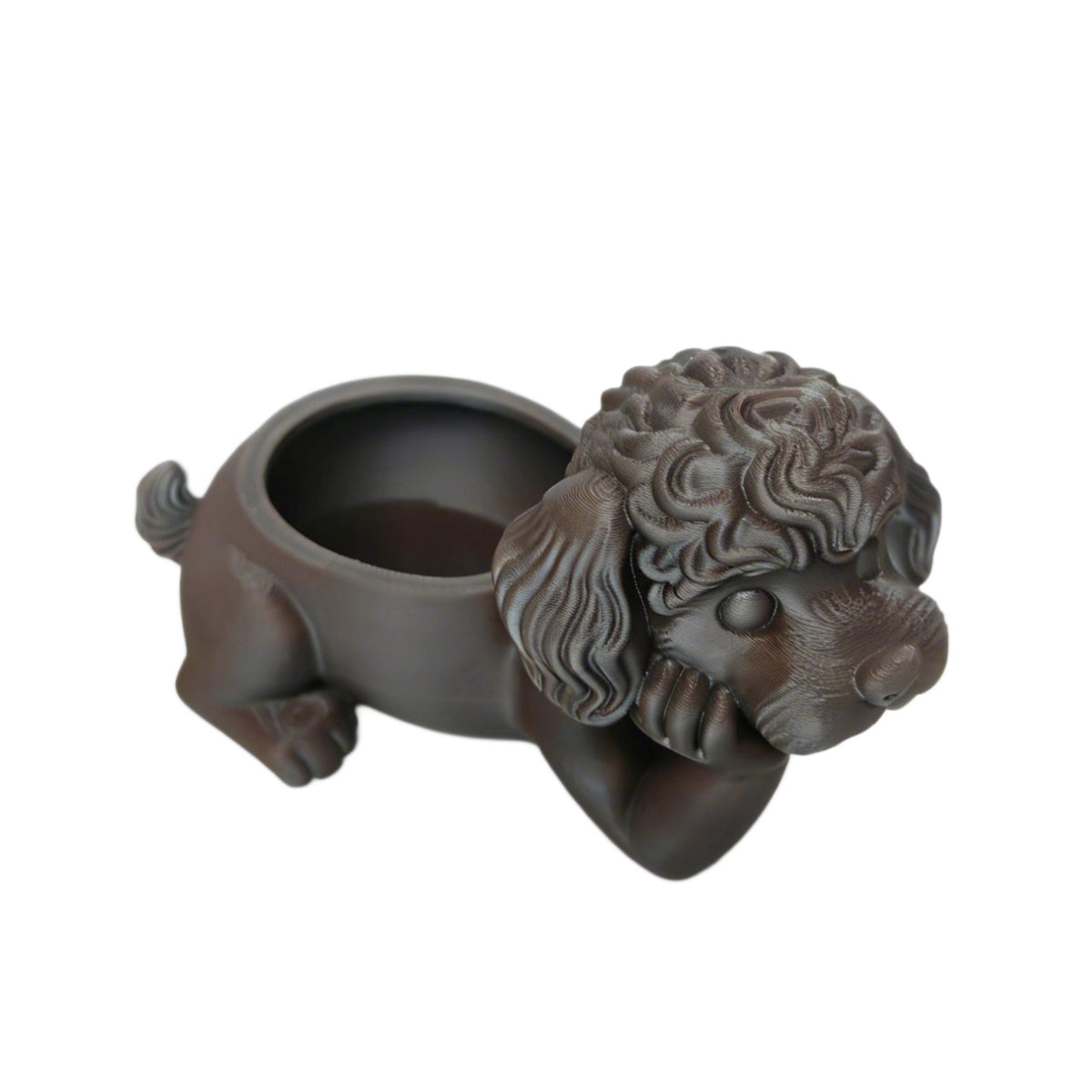 Pot de rangement chien caniche, pour bureau ou coiffeuse