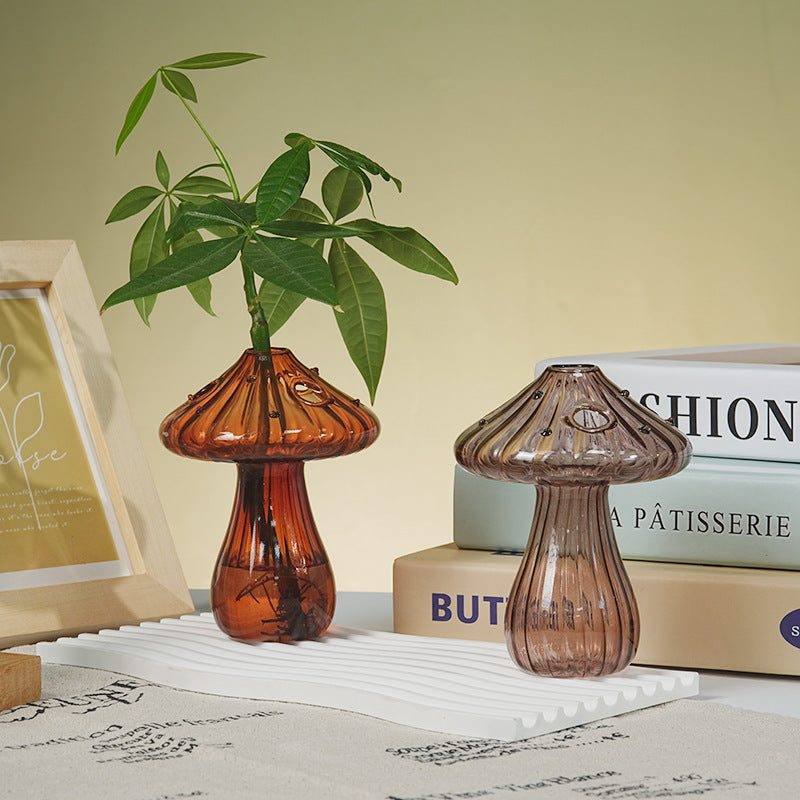 Vase champignon en verre borosilicate soufflé
