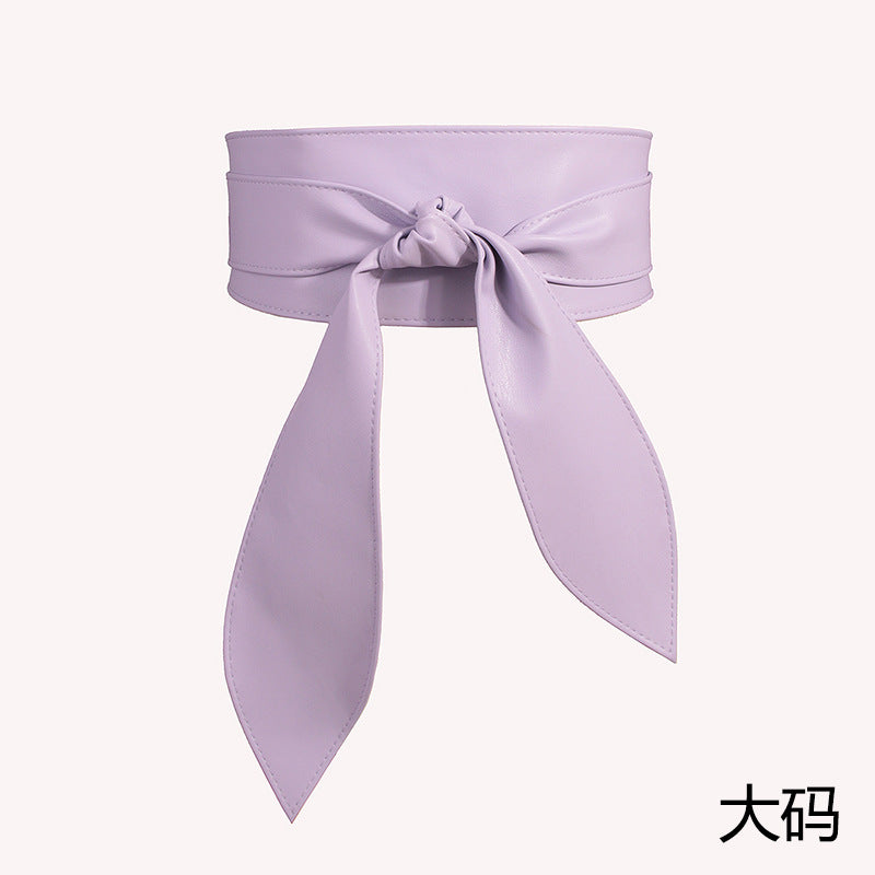Ceinture large à nouer, longs pans en ruban — coloris