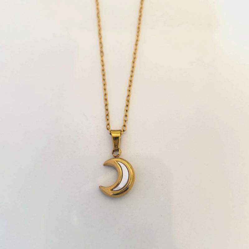 Collier pendentif acrylique serti sur acier inoxydable — 6 c — coloris
