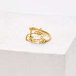 Bague initiale en acier inoxydable plaqué or — lettre au choix