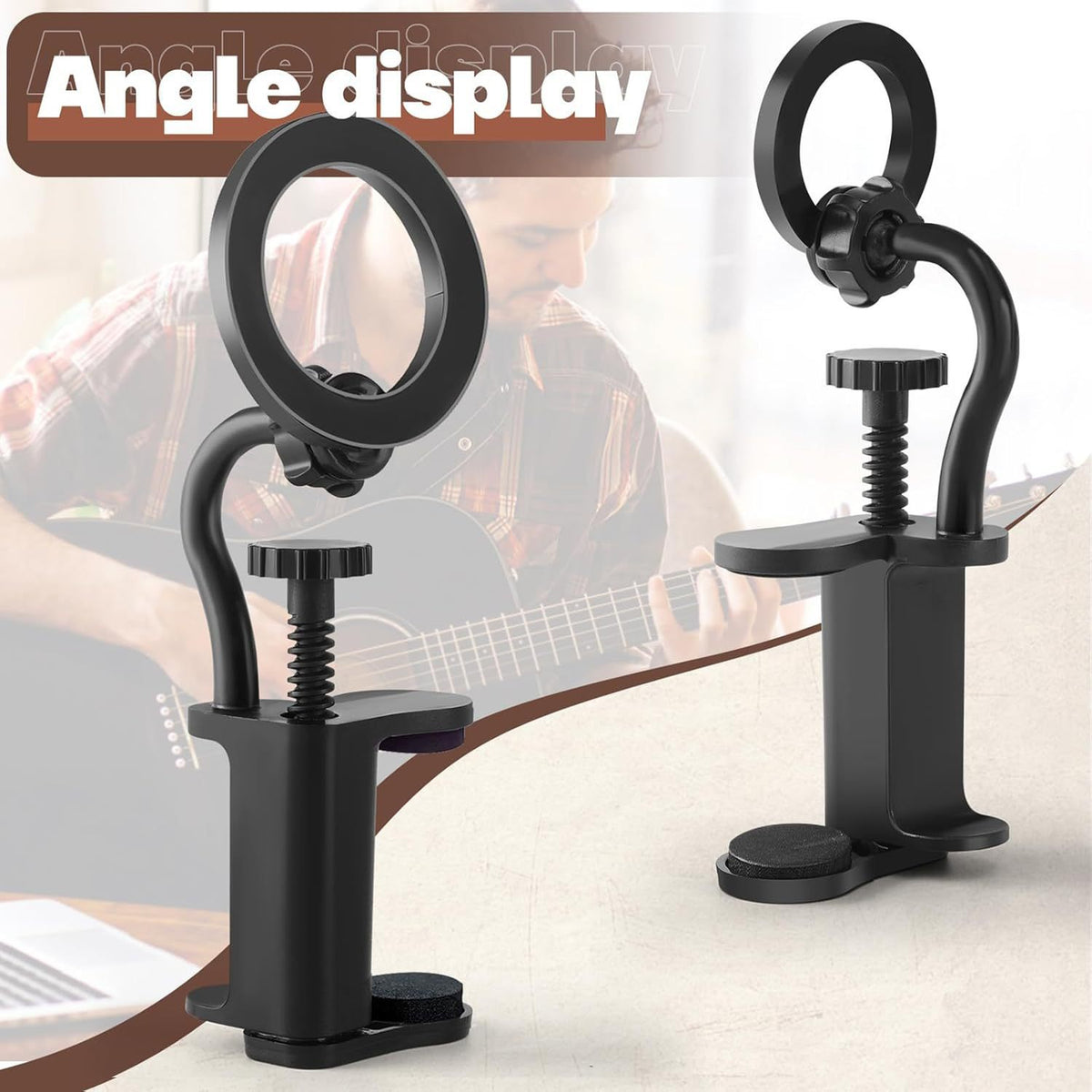 Pince porte-téléphone pour manche de guitare