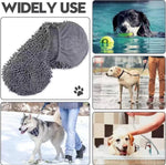 Serviette chenille pour chien et chat — deux poches pour les mains