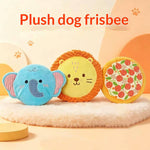 Disque en peluche pour chien — couineur et papier froissant