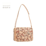 Sac bandoulière en liège imprimé — compartiment zippé — coloris