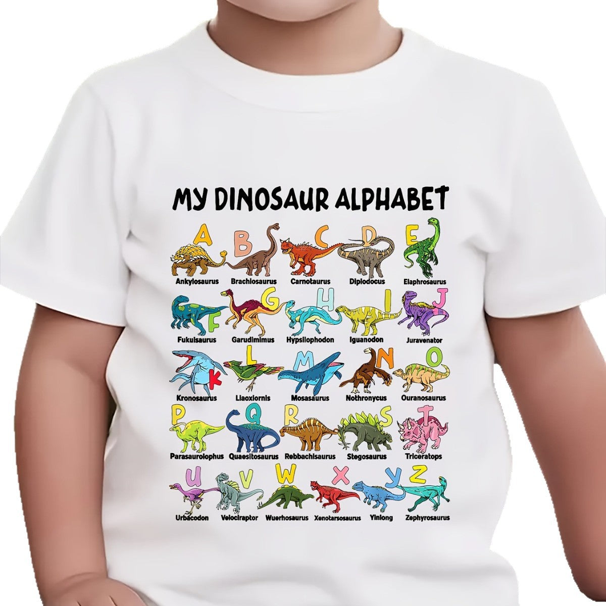 T-shirt garçon à motif dinosaure — manches courtes