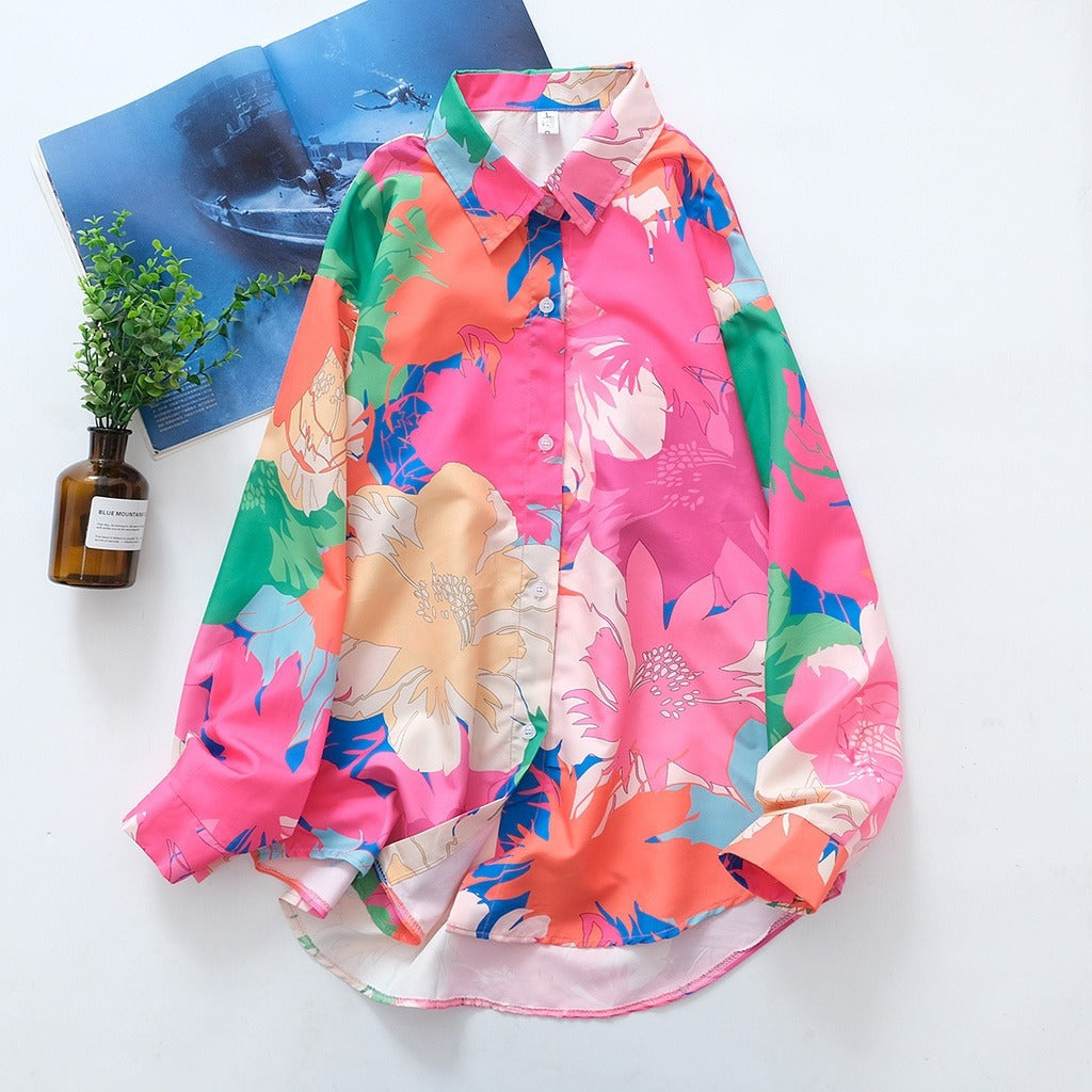 Chemise ample à grand imprimé floral