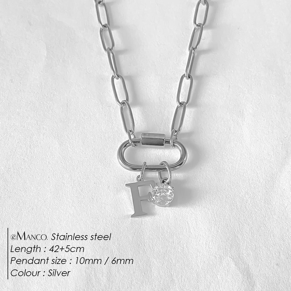 Collier lettre à personnaliser — initiale A à Z, acier inoxy — coloris