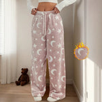 Pantalon de pyjama duveteux, imprimé lunes et étoiles