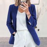 Blazer en velours côtelé sans boutons — coupe longue ajustée — coloris