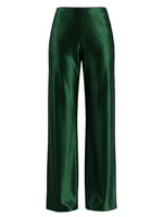 Pantalon en satin taille haute — jambe droite, effet soyeux — coloris