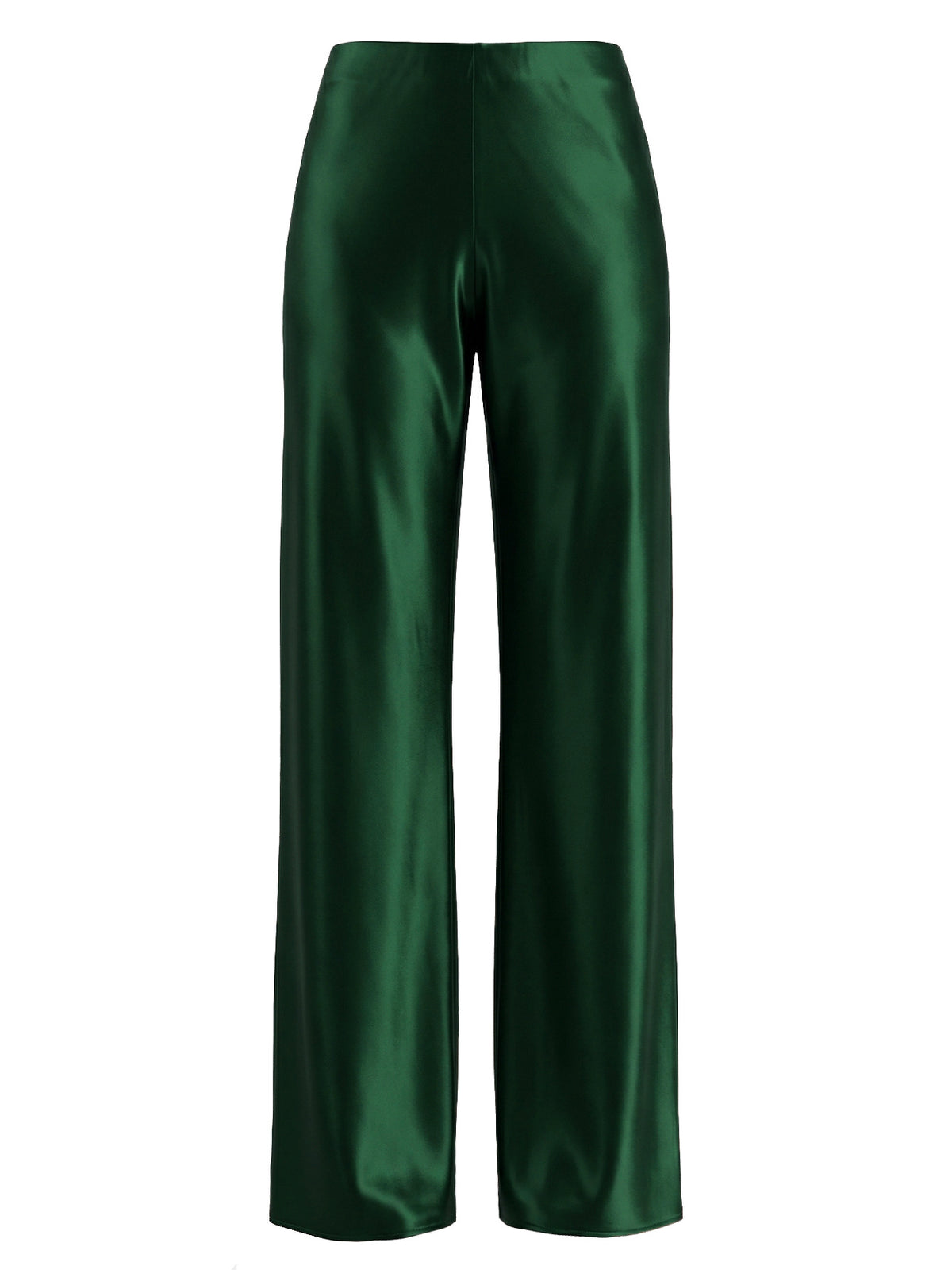 Pantalon en satin taille haute — jambe droite, effet soyeux — coloris