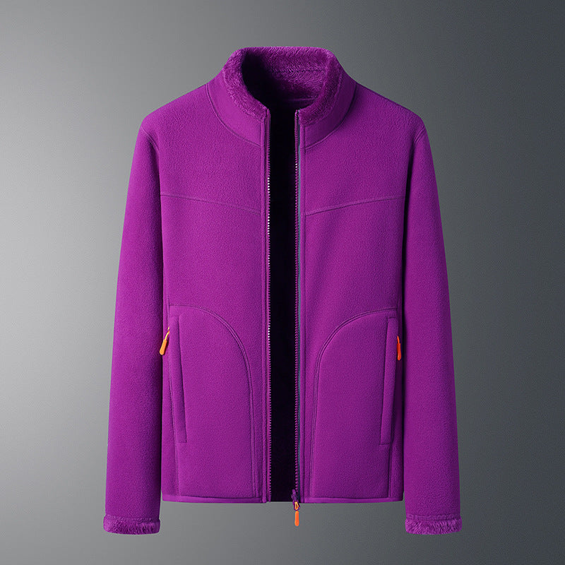 Polaire zippée à col montant, deux faces — coloris