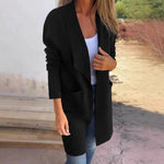 Manteau ouvert à col drapé, longueur mi-cuisse