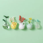 Mini vases magnétiques en céramique, lot de cinq