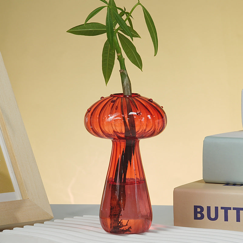 Vase champignon en verre borosilicate soufflé