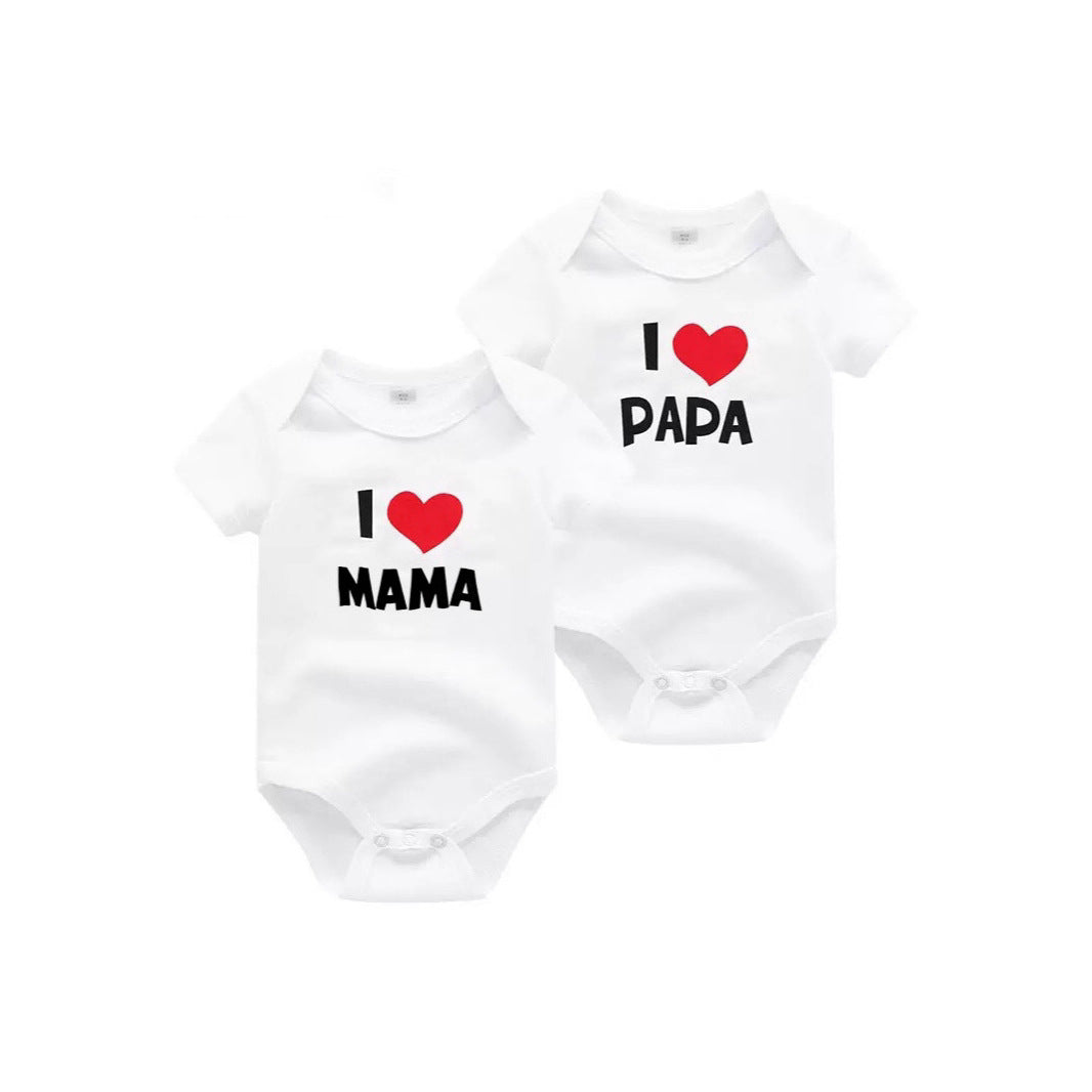 Body naissance en coton imprimé — manches courtes