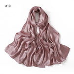 Foulard long en satin jacquard — motif tissé, 12 coloris