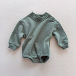 Combinaison bébé unie en coton — manches longues