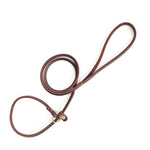 Laisse-collier coulissante en cuir tressé — coloris