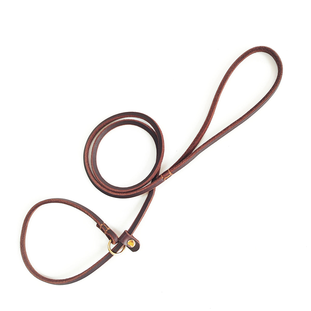 Laisse-collier coulissante en cuir tressé — coloris