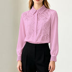 Chemise à empiècement de dentelle au crochet