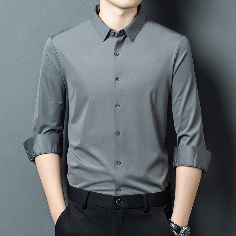 Chemise homme manches longues — fine, coupe droite