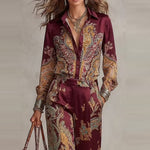 Ensemble chemise et pantalon à motif cachemire
