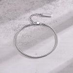 Bracelet maille box en acier inoxydable — 19 ou 21 cm, mixte