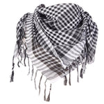 Foulard à carreaux avec franges 100 × 100 cm — séchage rapide, 2 coloris