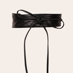 Ceinture large à nouer en simili, taille marquée — coloris