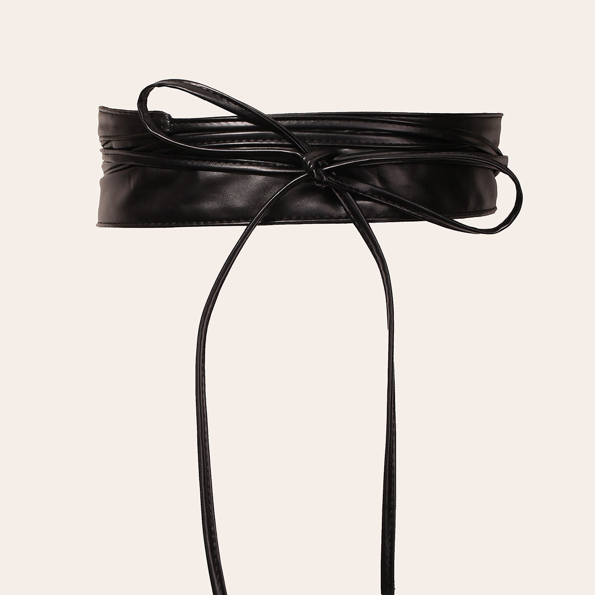 Ceinture large à nouer en simili, taille marquée — coloris